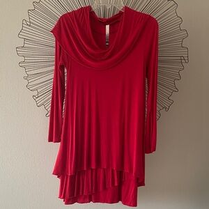 Kensie Red Tunic or Mini Dress Long Sleeve Size M